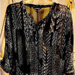 Express sheer 3/4 sleeve top